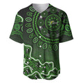 Sydney Thunder Cricket Mascot Baseball Jersey Aboriginal Dot Art Green And Black Tribal Pattern