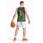 Sydney Thunder Cricket Mascot Basketball Jersey Aboriginal Dot Art Green And Black Tribal Pattern