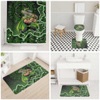Sydney Thunder Cricket Mascot Bathroom Set Aboriginal Dot Art Green And Black Tribal Pattern