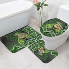 Sydney Thunder Cricket Mascot Bathroom Set Aboriginal Dot Art Green And Black Tribal Pattern