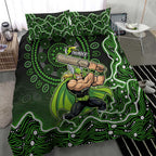 Sydney Thunder Cricket Mascot Bedding Set Aboriginal Dot Art Green And Black Tribal Pattern