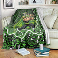 Sydney Thunder Cricket Mascot Blanket Aboriginal Dot Art Green And Black Tribal Pattern