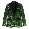 Sydney Thunder Cricket Mascot Blazer Aboriginal Dot Art Green And Black Tribal Pattern