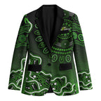 Sydney Thunder Cricket Mascot Blazer Aboriginal Dot Art Green And Black Tribal Pattern