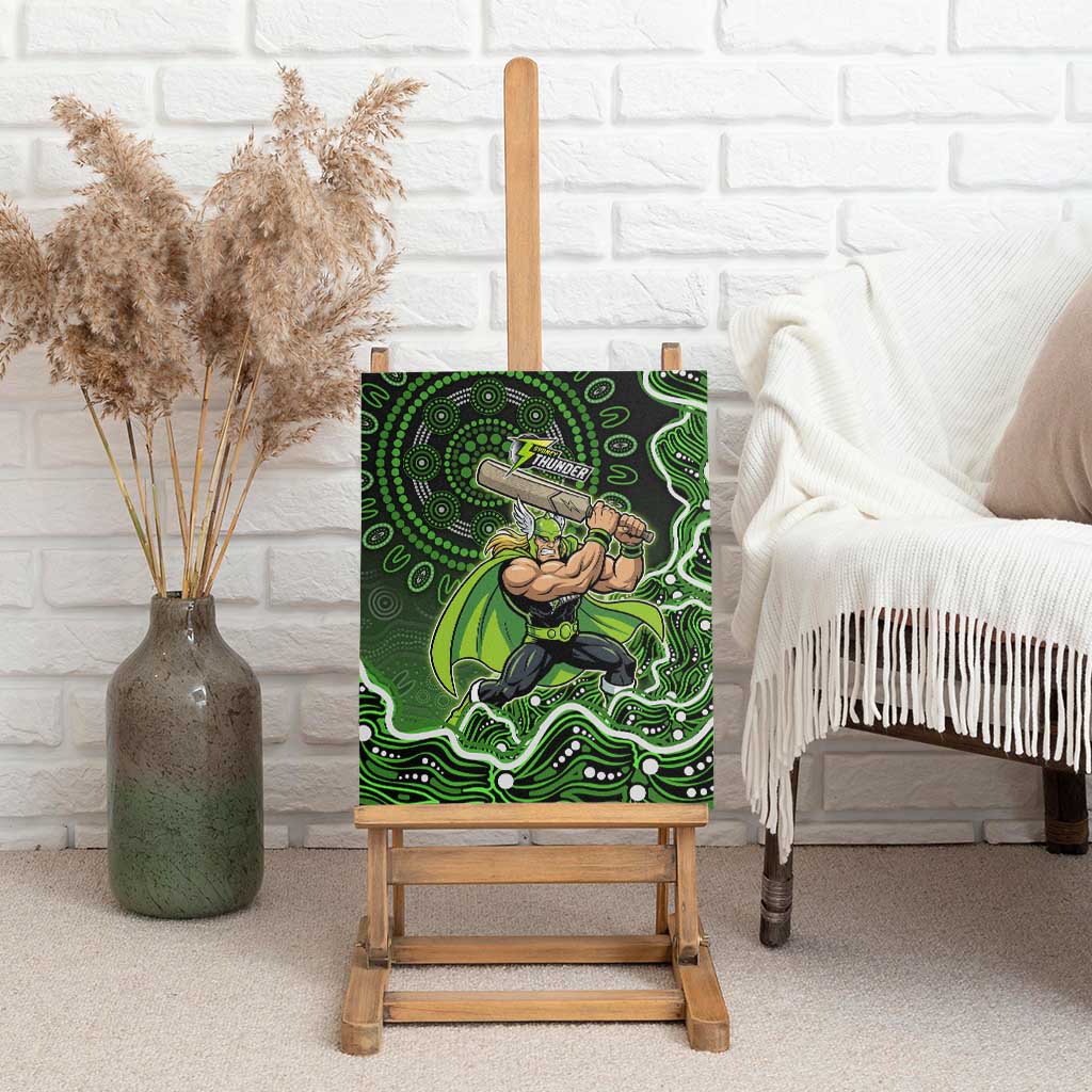 Sydney Thunder Cricket Mascot Canvas Wall Art Aboriginal Dot Art Green And Black Tribal Pattern