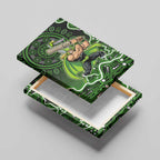 Sydney Thunder Cricket Mascot Canvas Wall Art Aboriginal Dot Art Green And Black Tribal Pattern