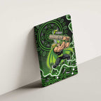 Sydney Thunder Cricket Mascot Canvas Wall Art Aboriginal Dot Art Green And Black Tribal Pattern