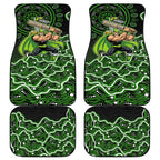 Sydney Thunder Cricket Mascot Car Mats Aboriginal Dot Art Green And Black Tribal Pattern