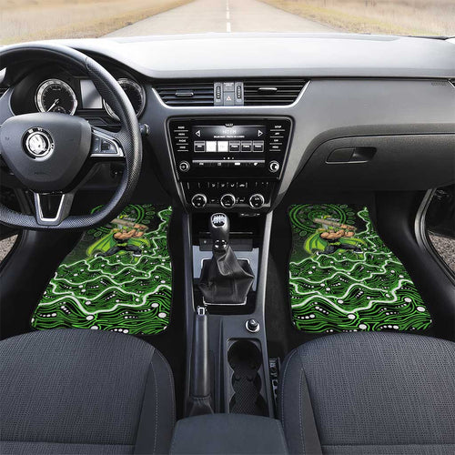 Sydney Thunder Cricket Mascot Car Mats Aboriginal Dot Art Green And Black Tribal Pattern