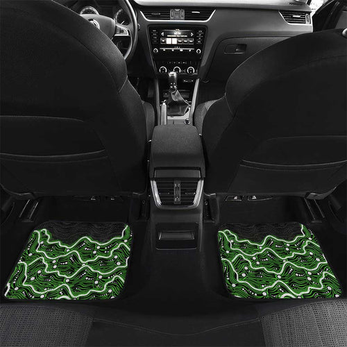 Sydney Thunder Cricket Mascot Car Mats Aboriginal Dot Art Green And Black Tribal Pattern