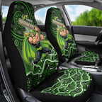 Sydney Thunder Cricket Mascot Car Seat Cover Aboriginal Dot Art Green And Black Tribal Pattern