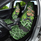Sydney Thunder Cricket Mascot Car Seat Cover Aboriginal Dot Art Green And Black Tribal Pattern