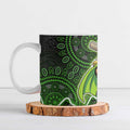 Sydney Thunder Cricket Mascot Ceramic Mug Aboriginal Dot Art Green And Black Tribal Pattern