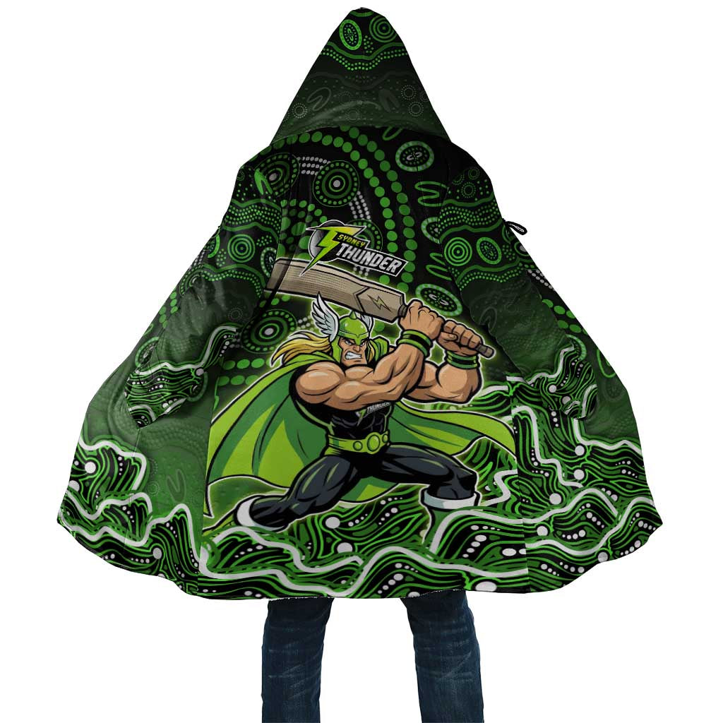 Sydney Thunder Cricket Mascot Cloak Aboriginal Dot Art Green And Black Tribal Pattern