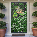 Sydney Thunder Cricket Mascot Door Cover Aboriginal Dot Art Green And Black Tribal Pattern