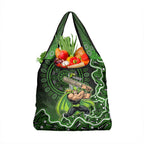 Sydney Thunder Cricket Mascot Grocery Bag Aboriginal Dot Art Green And Black Tribal Pattern