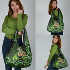 Sydney Thunder Cricket Mascot Grocery Bag Aboriginal Dot Art Green And Black Tribal Pattern