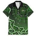 Sydney Thunder Cricket Mascot Hawaiian Shirt Aboriginal Dot Art Green And Black Tribal Pattern