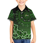 Sydney Thunder Cricket Mascot Hawaiian Shirt Aboriginal Dot Art Green And Black Tribal Pattern