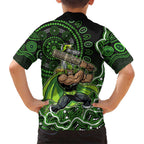 Sydney Thunder Cricket Mascot Hawaiian Shirt Aboriginal Dot Art Green And Black Tribal Pattern
