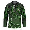 Sydney Thunder Cricket Mascot Hockey Jersey Aboriginal Dot Art Green And Black Tribal Pattern