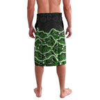Sydney Thunder Cricket Mascot Lavalava Aboriginal Dot Art Green And Black Tribal Pattern