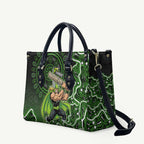 Sydney Thunder Cricket Mascot Leather Bag Aboriginal Dot Art Green And Black Tribal Pattern