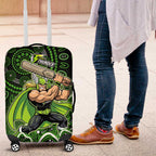 Sydney Thunder Cricket Mascot Luggage Cover Aboriginal Dot Art Green And Black Tribal Pattern