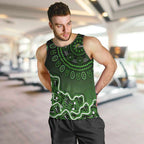 Sydney Thunder Cricket Mascot Men Tank Top Aboriginal Dot Art Green And Black Tribal Pattern