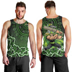 Sydney Thunder Cricket Mascot Men Tank Top Aboriginal Dot Art Green And Black Tribal Pattern