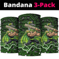 Sydney Thunder Cricket Mascot Neck Gaiter Aboriginal Dot Art Green And Black Tribal Pattern