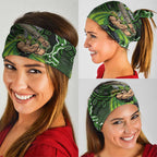 Sydney Thunder Cricket Mascot Neck Gaiter Aboriginal Dot Art Green And Black Tribal Pattern