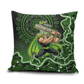 Sydney Thunder Cricket Mascot Pillow Cover Aboriginal Dot Art Green And Black Tribal Pattern
