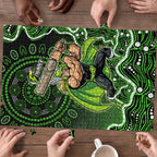 Sydney Thunder Cricket Mascot Puzzle Aboriginal Dot Art Green And Black Tribal Pattern