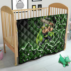 Sydney Thunder Cricket Mascot Quilt Aboriginal Dot Art Green And Black Tribal Pattern