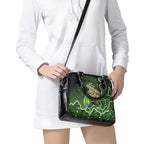 Sydney Thunder Cricket Mascot Shoulder Handbag Aboriginal Dot Art Green And Black Tribal Pattern