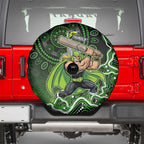 Sydney Thunder Cricket Mascot Spare Tire Cover Aboriginal Dot Art Green And Black Tribal Pattern