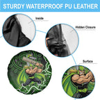 Sydney Thunder Cricket Mascot Spare Tire Cover Aboriginal Dot Art Green And Black Tribal Pattern