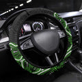 Sydney Thunder Cricket Mascot Steering Wheel Cover Aboriginal Dot Art Green And Black Tribal Pattern