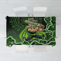 Sydney Thunder Cricket Mascot Tablecloth Aboriginal Dot Art Green And Black Tribal Pattern