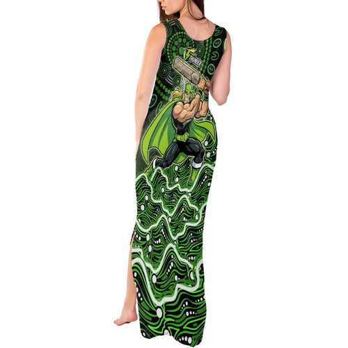 Sydney Thunder Cricket Mascot Tank Maxi Dress Aboriginal Dot Art Green And Black Tribal Pattern