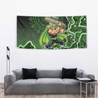 Sydney Thunder Cricket Mascot Tapestry Aboriginal Dot Art Green And Black Tribal Pattern