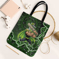 Sydney Thunder Cricket Mascot Tote Bag Aboriginal Dot Art Green And Black Tribal Pattern