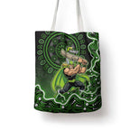 Sydney Thunder Cricket Mascot Tote Bag Aboriginal Dot Art Green And Black Tribal Pattern