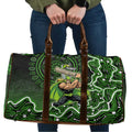 Sydney Thunder Cricket Mascot Travel Bag Aboriginal Dot Art Green And Black Tribal Pattern
