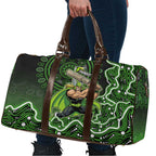 Sydney Thunder Cricket Mascot Travel Bag Aboriginal Dot Art Green And Black Tribal Pattern