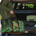 Sydney Thunder Cricket Mascot Travel Bag Aboriginal Dot Art Green And Black Tribal Pattern