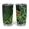 Sydney Thunder Cricket Mascot Tumbler Cup Aboriginal Dot Art Green And Black Tribal Pattern