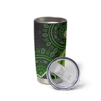 Sydney Thunder Cricket Mascot Tumbler Cup Aboriginal Dot Art Green And Black Tribal Pattern