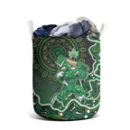Melbourne Stars Cricket Mascot Laundry Basket Aboriginal Dot Art Green And Black Tribal Pattern